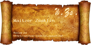 Waitzer Zsaklin névjegykártya