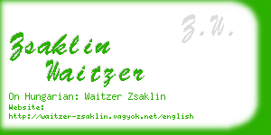 zsaklin waitzer business card